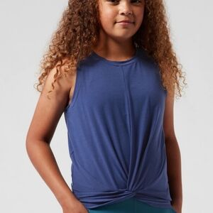 Athleta Kids Blue Twist-Front Tank Top